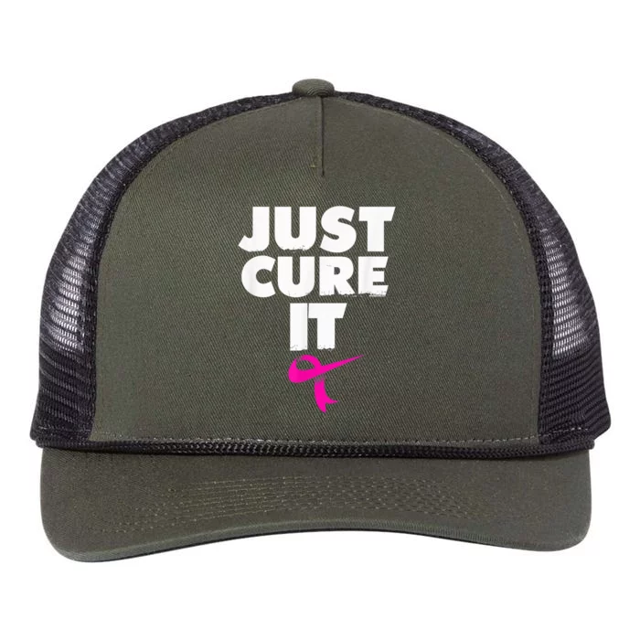 Just Cure iShirt Breast Cancer Awareness Shirt Retro Rope Trucker Hat Cap