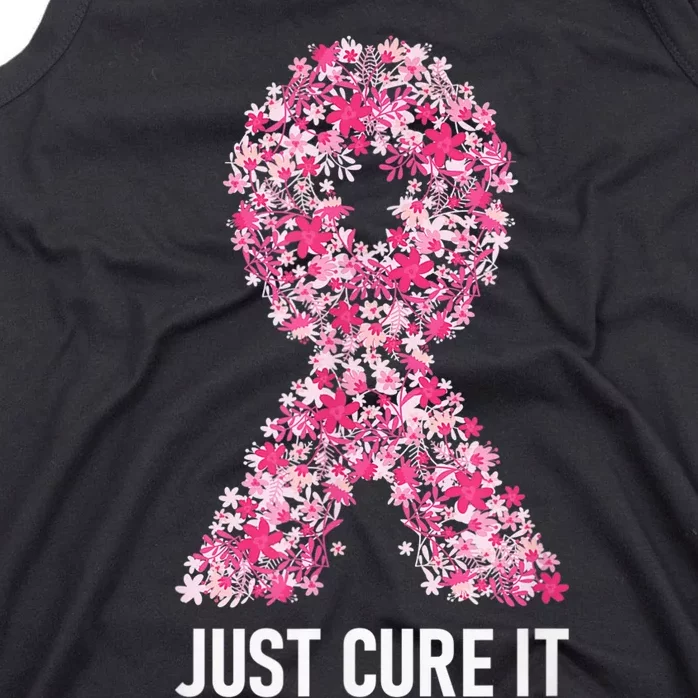 Just Cure It Pink Ribbon Breast Cancer Awareness Tank Top