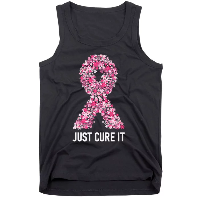 Just Cure It Pink Ribbon Breast Cancer Awareness Tank Top