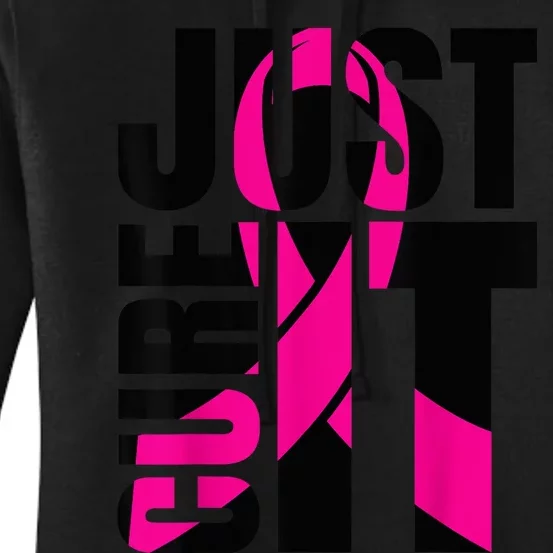 Just Cure It Breast Cancer Awareness Shirts Ribbon Shirt Women's Pullover Hoodie