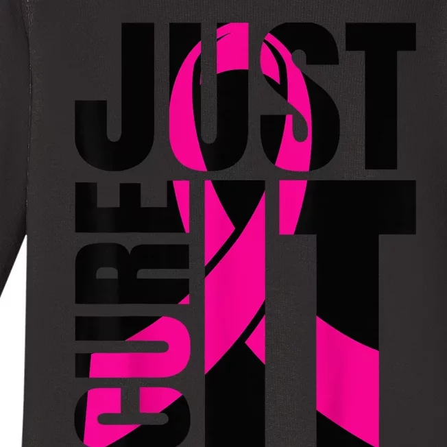 Just Cure It Breast Cancer Awareness Shirts Ribbon Shirt Baby Long Sleeve Bodysuit