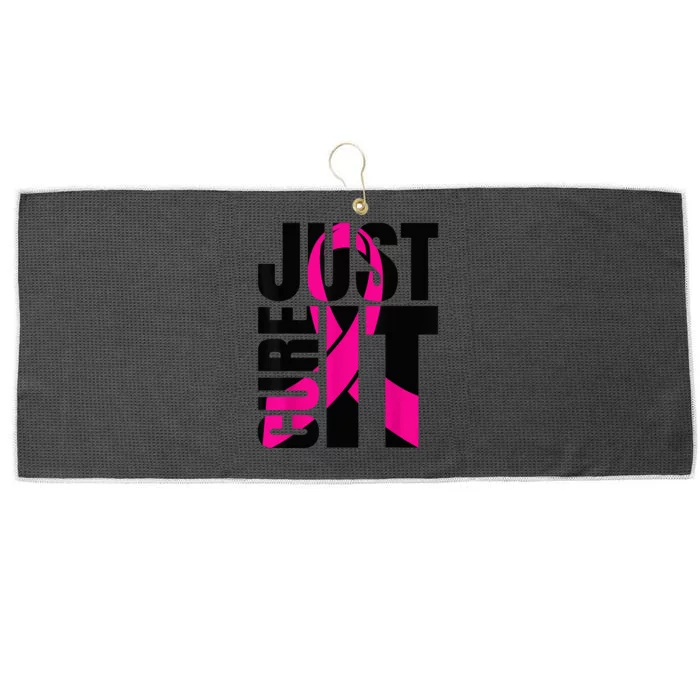 Just Cure It Breast Cancer Awareness Shirts Ribbon Shirt Large Microfiber Waffle Golf Towel