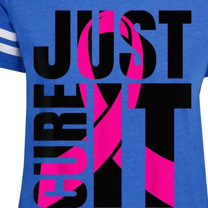 Just Cure It Breast Cancer Awareness Shirts Ribbon Shirt Enza Ladies Jersey Football T-Shirt