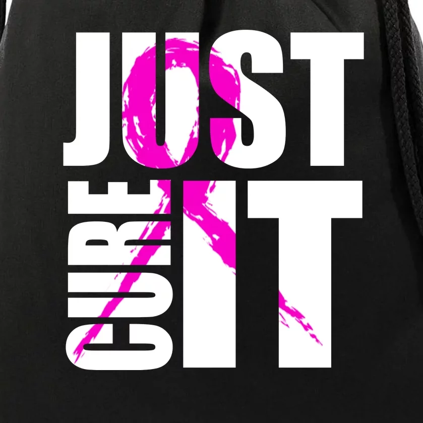 Just Cure It Breast Cancer Awareness Pink Ribbon Drawstring Bag