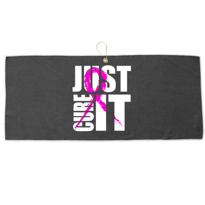 Just Cure It Breast Cancer Awareness Pink Ribbon Large Microfiber Waffle Golf Towel