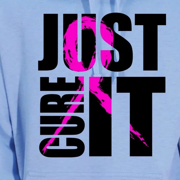 Just Cure It Breast Cancer Awareness Pink Ribbon Unisex Surf Hoodie