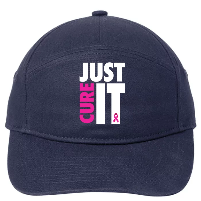 Just Cure It Breast Cancer Awareness Ribbon 7-Panel Snapback Hat