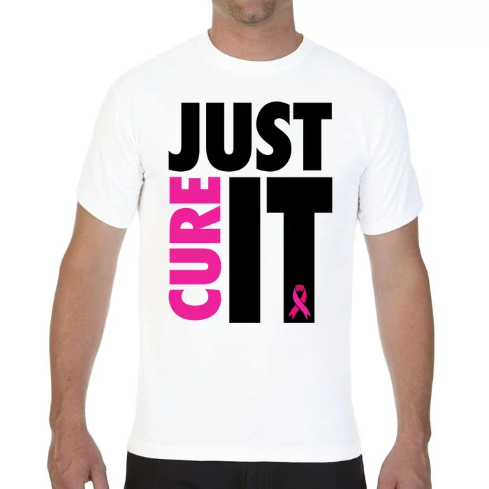 Just Cure It Breast Cancer Awareness Ribbon Comfort Colors T-Shirt