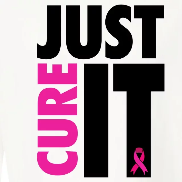 Just Cure It Breast Cancer Awareness Ribbon Cropped Pullover Crew