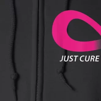 Just Cure It Pink Breast Cancer Awareness Ribbon Tee Full Zip Hoodie