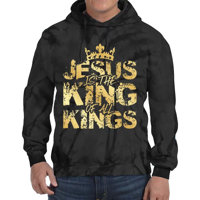 Jesus Christ Is King Gold Bible Verse Faith Community Tie Dye Hoodie