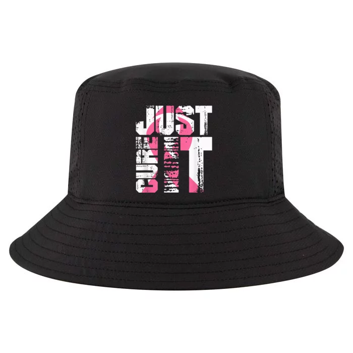 Just Cure It Breast Cancer Awareness White Shirt Cool Comfort Performance Bucket Hat