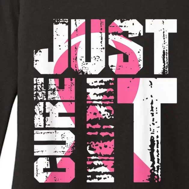 Just Cure It Breast Cancer Awareness White Shirt Womens CVC Long Sleeve Shirt