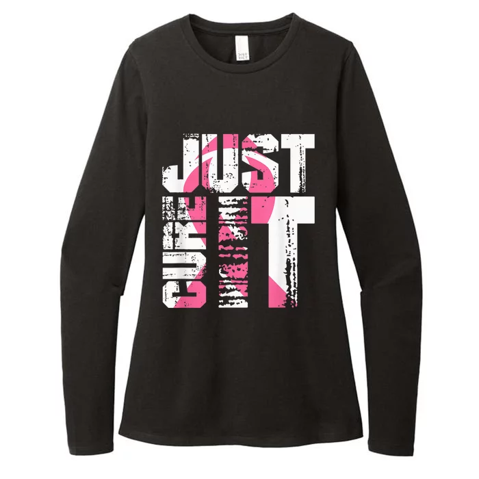 Just Cure It Breast Cancer Awareness White Shirt Womens CVC Long Sleeve Shirt