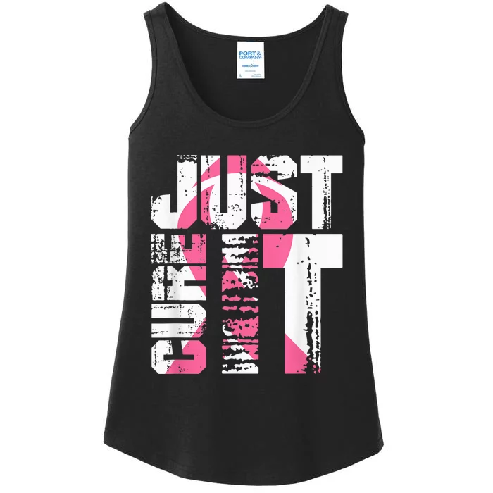 Just Cure It Breast Cancer Awareness White Shirt Ladies Essential Tank