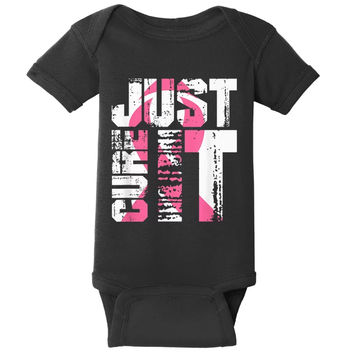 Just Cure It Breast Cancer Awareness White Shirt Baby Bodysuit