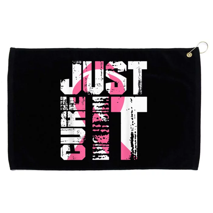 Just Cure It Breast Cancer Awareness White Shirt Grommeted Golf Towel