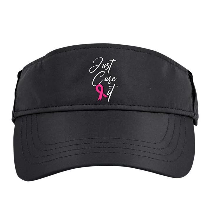 Just Cure It. Pink Ribbon Breast Cancer Awareness Adult Drive Performance Visor