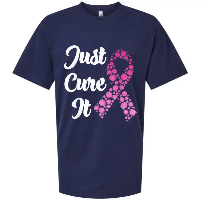 Just Cure It Breast Cancer Awareness Pink Ribbon Sueded Cloud Jersey T-Shirt