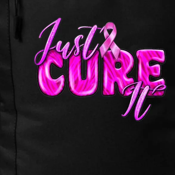 Just Cure It Pink Ribbon Breast Cancer Awareness Warrior Daily Commute Backpack