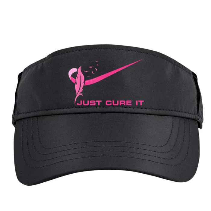 Just Cure It - Breast Cancer Awareness Pink Ribbon Adult Drive Performance Visor