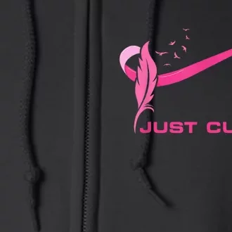 Just Cure It - Breast Cancer Awareness Pink Ribbon Full Zip Hoodie