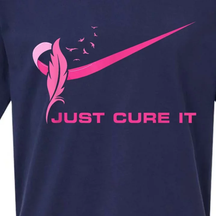 Just Cure It - Breast Cancer Awareness Pink Ribbon Sueded Cloud Jersey T-Shirt