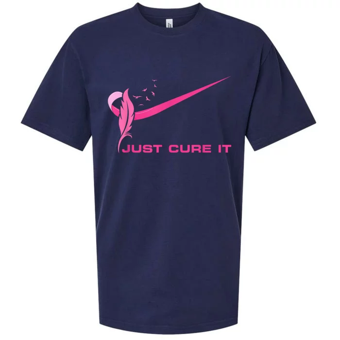 Just Cure It - Breast Cancer Awareness Pink Ribbon Sueded Cloud Jersey T-Shirt