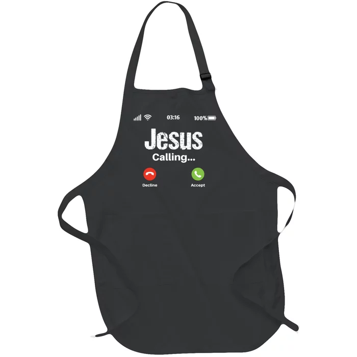 Jesus Calling John 3:16 Christian Accept Christ Full-Length Apron With Pocket