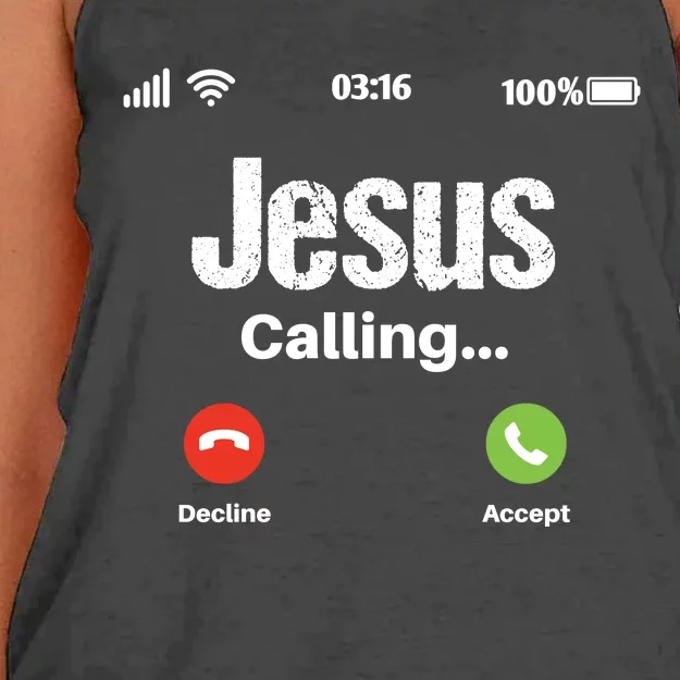 Jesus Calling John 3:16 Christian Accept Christ Women's Knotted Racerback Tank