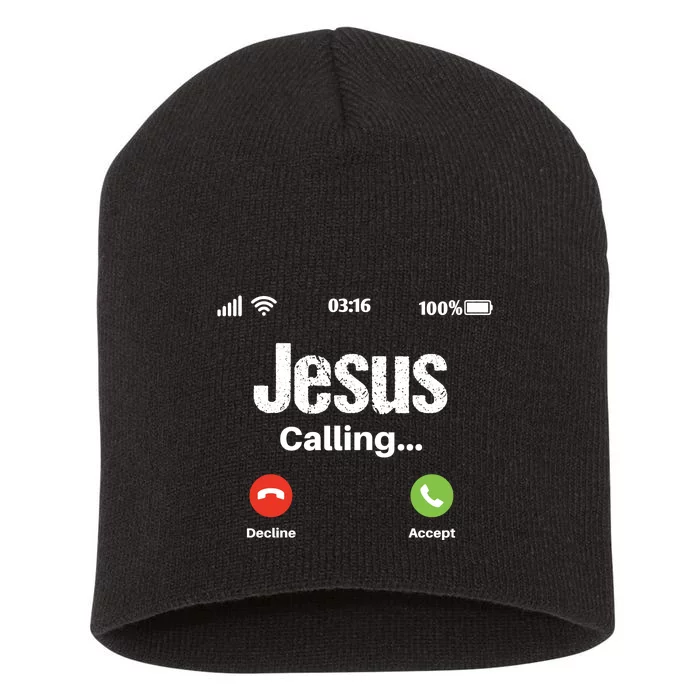 TeeShirtPalace | Jesus Calling John 3:16 Christian Accept Christ Short  Acrylic Beanie