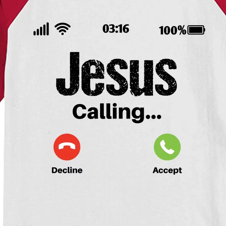 Jesus Calling John 3:16 Christian Accept Christ Kids Colorblock Raglan Jersey