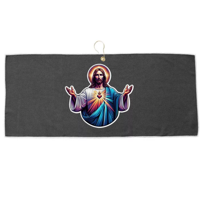 Jesus Christ Large Microfiber Waffle Golf Towel