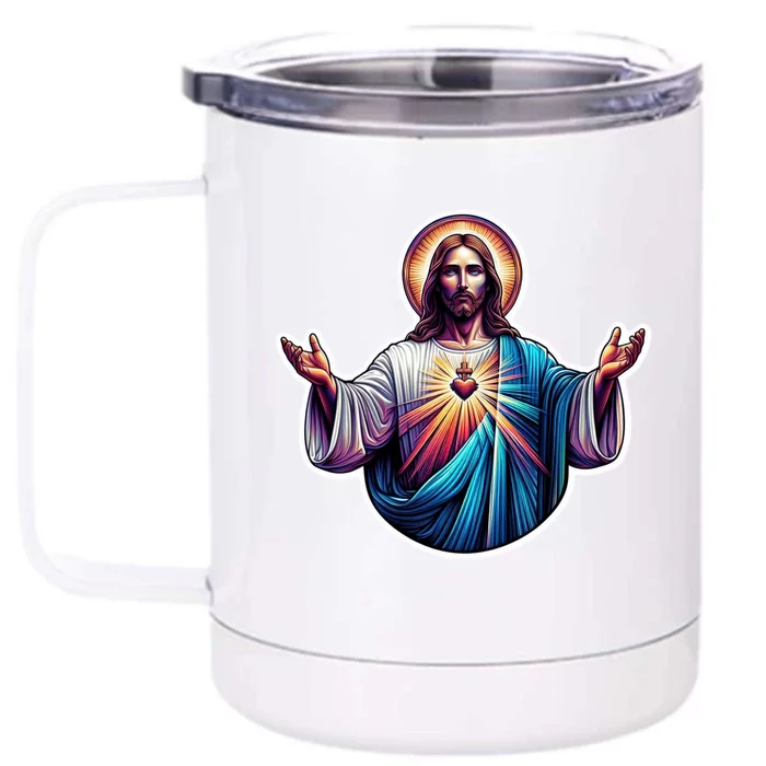 Jesus Christ Front & Back 12oz Stainless Steel Tumbler Cup