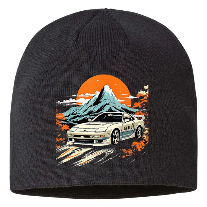 Jdm Car Japanese Retro Car Racing Drifting Legends Tuning 8 1/2in Sustainable Knit Beanie