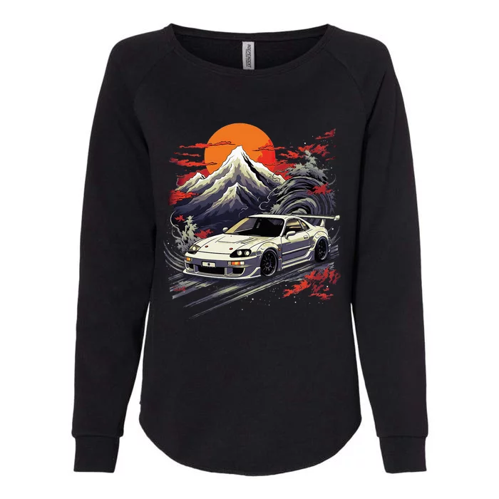 Jdm Car Japanese Retro Car Racing Drifting Legend Tuning Womens California Wash Sweatshirt