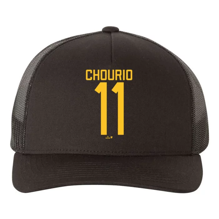 Jackson Chourio Jersey Front Back 11 Yupoong Adult 5-Panel Trucker Hat