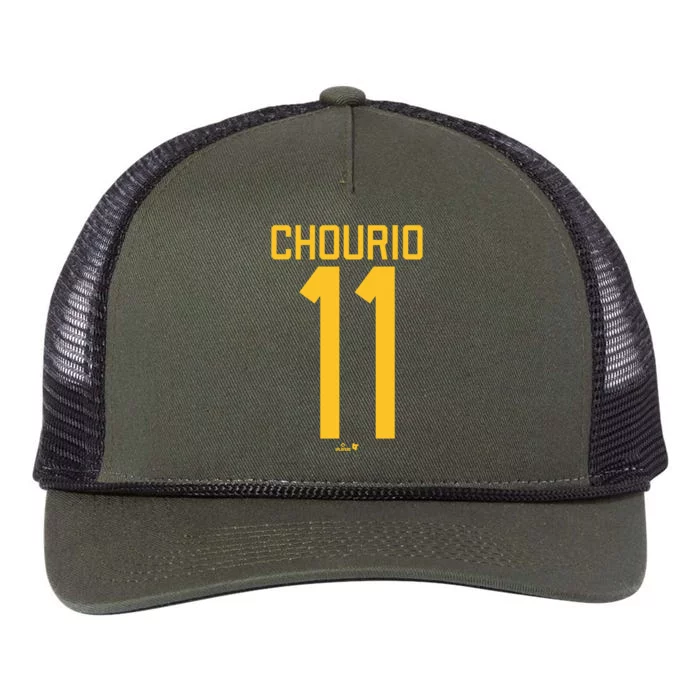 Jackson Chourio Jersey Front Back 11 Retro Rope Trucker Hat Cap