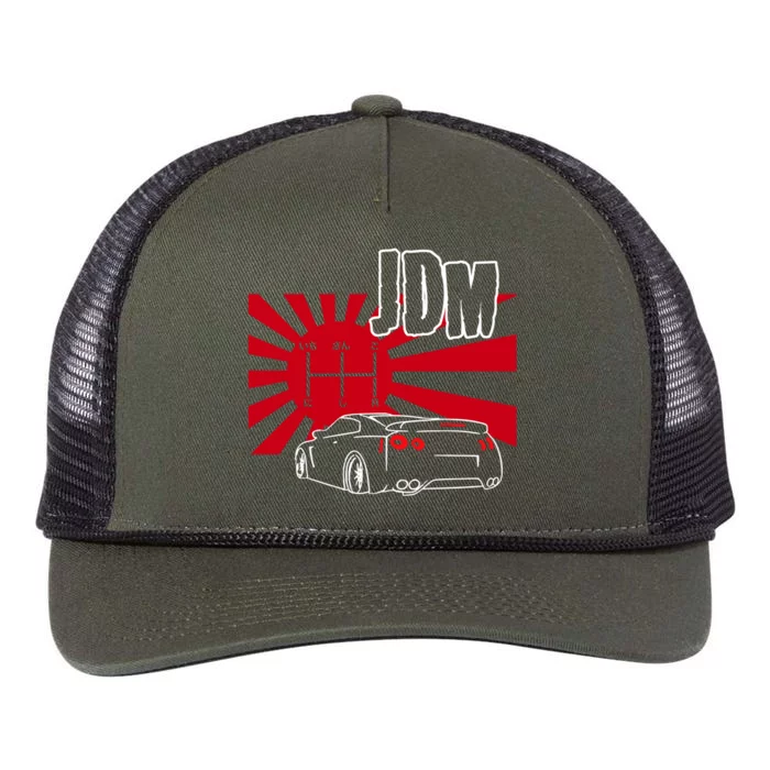 Jdm Car Japanese Street Racing Drifting Gift Retro Rope Trucker Hat Cap