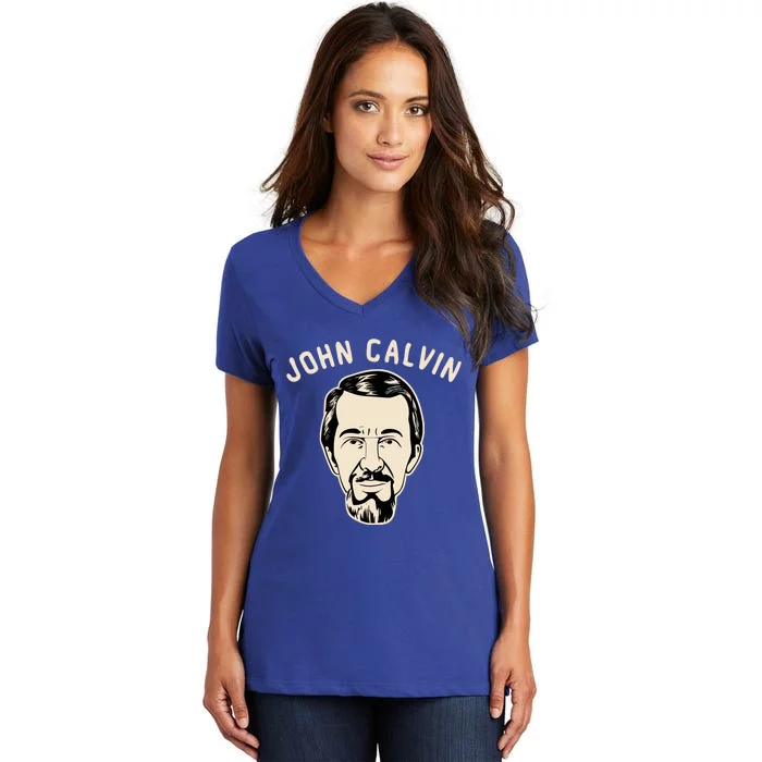 John Calvin Women's V-Neck T-Shirt