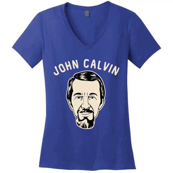 John Calvin Women's V-Neck T-Shirt