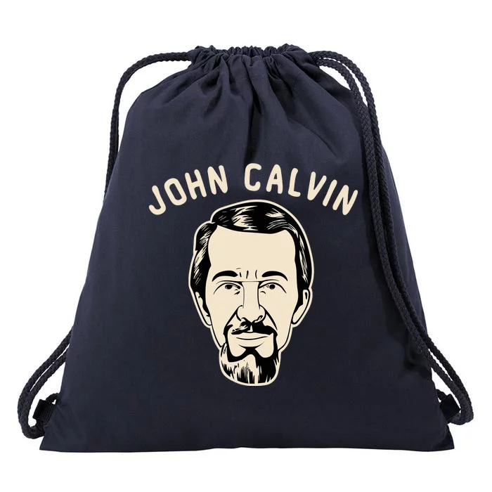 John Calvin Drawstring Bag