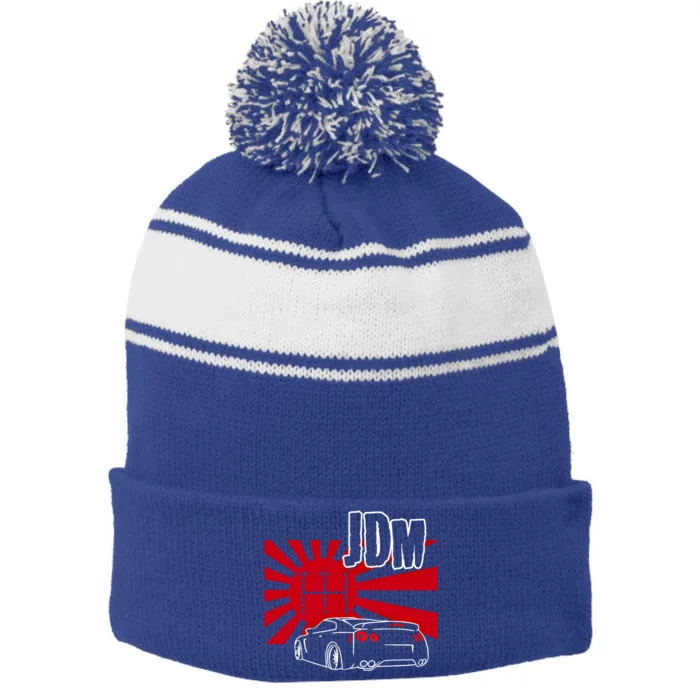 Jdm Car Japanese Street Racing Drifting Gift Stripe Pom Pom Beanie