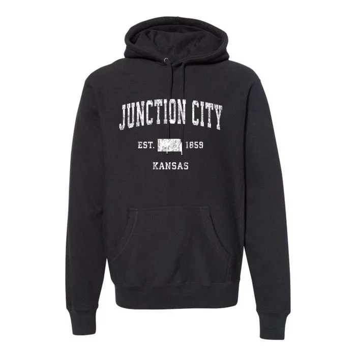 Junction City Kansas Ks Vintage Athletic Sports Premium Hoodie