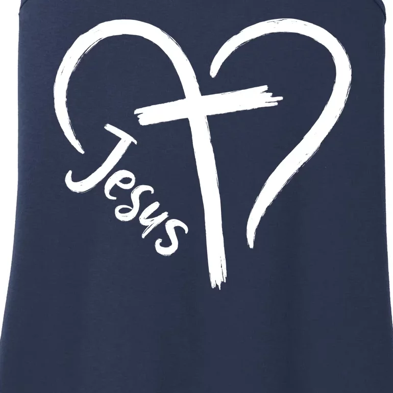 Jesus Cross Love Heart Christianity Ladies Essential Tank