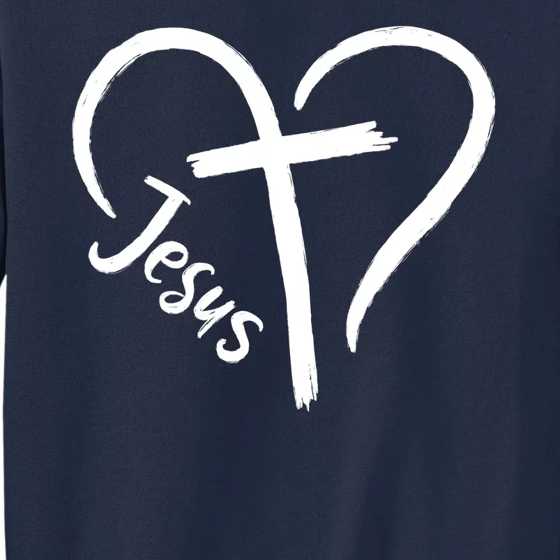 Jesus Cross Love Heart Christianity Tall Sweatshirt