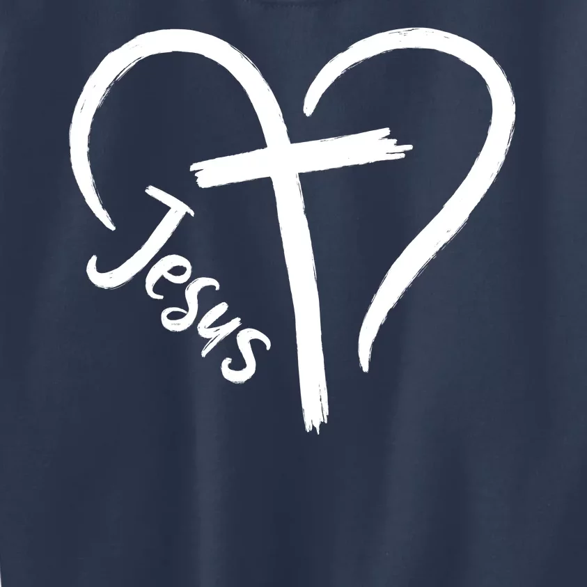 Jesus Cross Love Heart Christianity Kids Sweatshirt