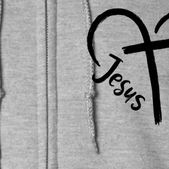 Jesus Cross Love Heart Christianity Full Zip Hoodie