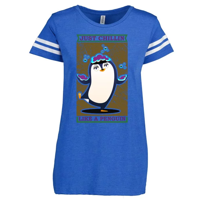 Just Chilling Like Penguin Enza Ladies Jersey Football T-Shirt