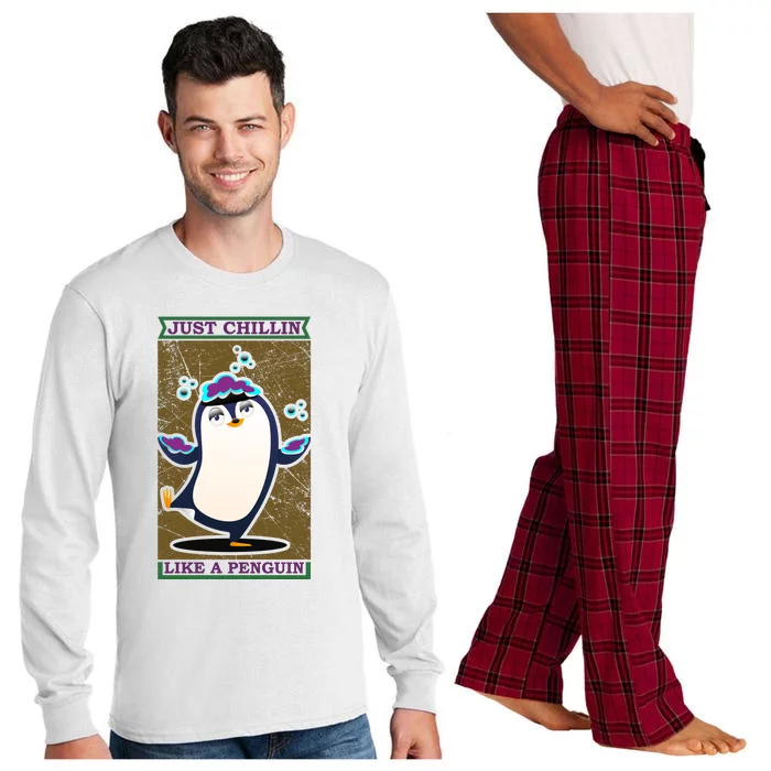 Just Chilling Like Penguin Long Sleeve Pajama Set